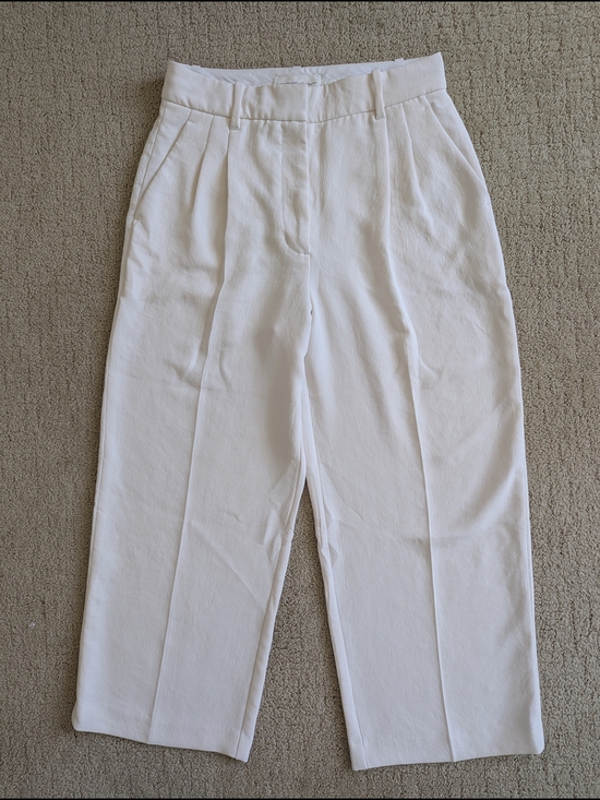 Aritzia Pants - Wilfred Aritzia The Effortless Pant 8 Light Birch Crepette Pleated Cropped Work